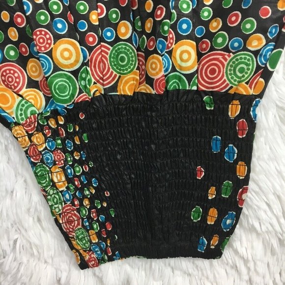 S.B Fashion Funky Bohemian Boho Hippie Pull-On Pants Loud Print Elastic Waist - Picture 2 of 8